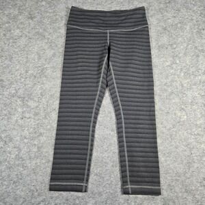 Lululemon Womens Gray Striped Wunder Under Crop Leggings 4